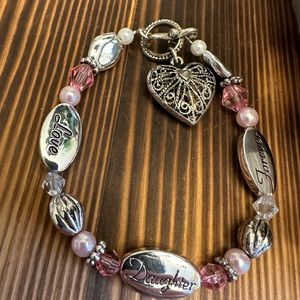 Daughter beaded bracelet with box and poem